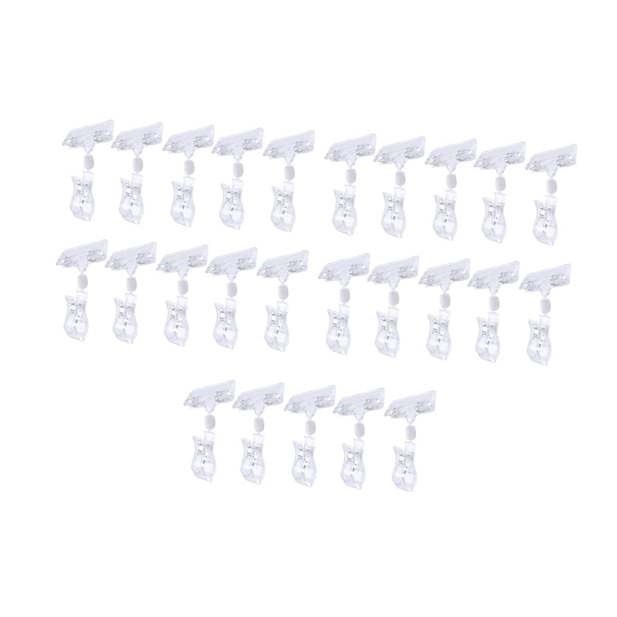 LALAFINA Shelf Clamp Set 25pcs Double Head Universal Clip Crystal Clip for Supermarket Display