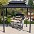 Kozyard 6’ x 8’ BBQ Hardtop Grill Gazebo, Outdoor Barbecue Gazebo with Double Galvanized Metal Roof, Aluminum BBQ Gazebo with 2 Side Shelves for Outdoor Grilling Station (Gray/Hardtop)