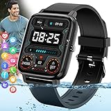 amokeoo smart watch fitness watch activity trackers with heart rate blood pressure monitor ip67 waterproof bluetooth smartwatch 1 69 large screensmart watches for android ios phones men women black