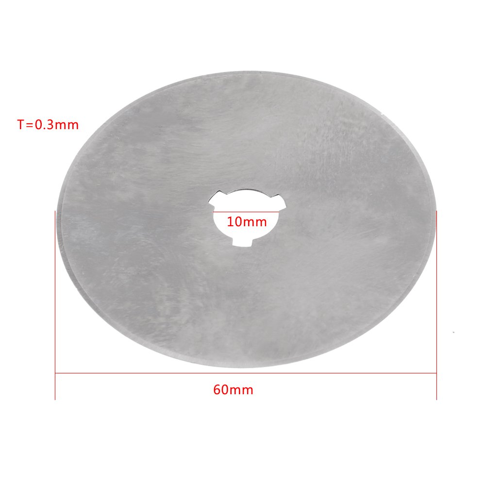 Rotary Cutter Blades Set 10Pcs SKS-7 Steel 60MM Rotary Fabric Cutter Blade Sewing Quilting Cloth Round Cutters with Plastic Case