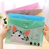 papeleria coreana peru Diseño: 4 diseños 4 unids/lote Coreano Papelería Lindo Queso Gato A4 Archivo Titular Bolsa Kawaii PVC Ducoment Bolsas Material Oficina Escuela Suministros Changlesu