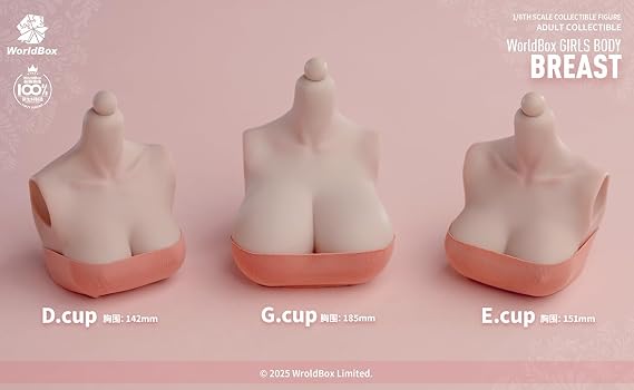 Tbmodel Worldbox 1/6 Figure Female G Bust Chest Replacement Parts Cosplay Action Figure G Carp (Tan Color)