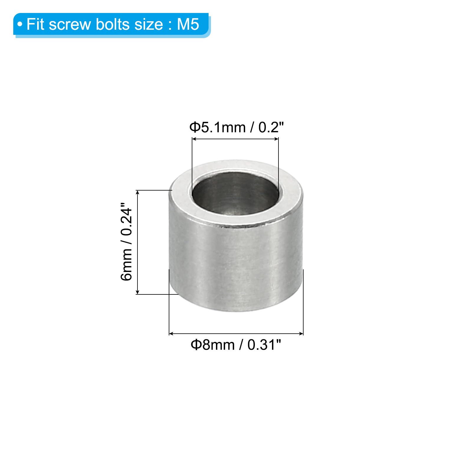 PATIKIL M5 Stainless Steel Spacers - Image 2