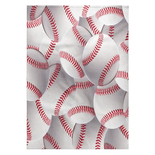 3dRose 22x30 Bath Hand Pool Towel - Baseball Pattern - White and red Balls - Base Ball Sport - Sporty - Sporting Game - Team Boys Jock Sports