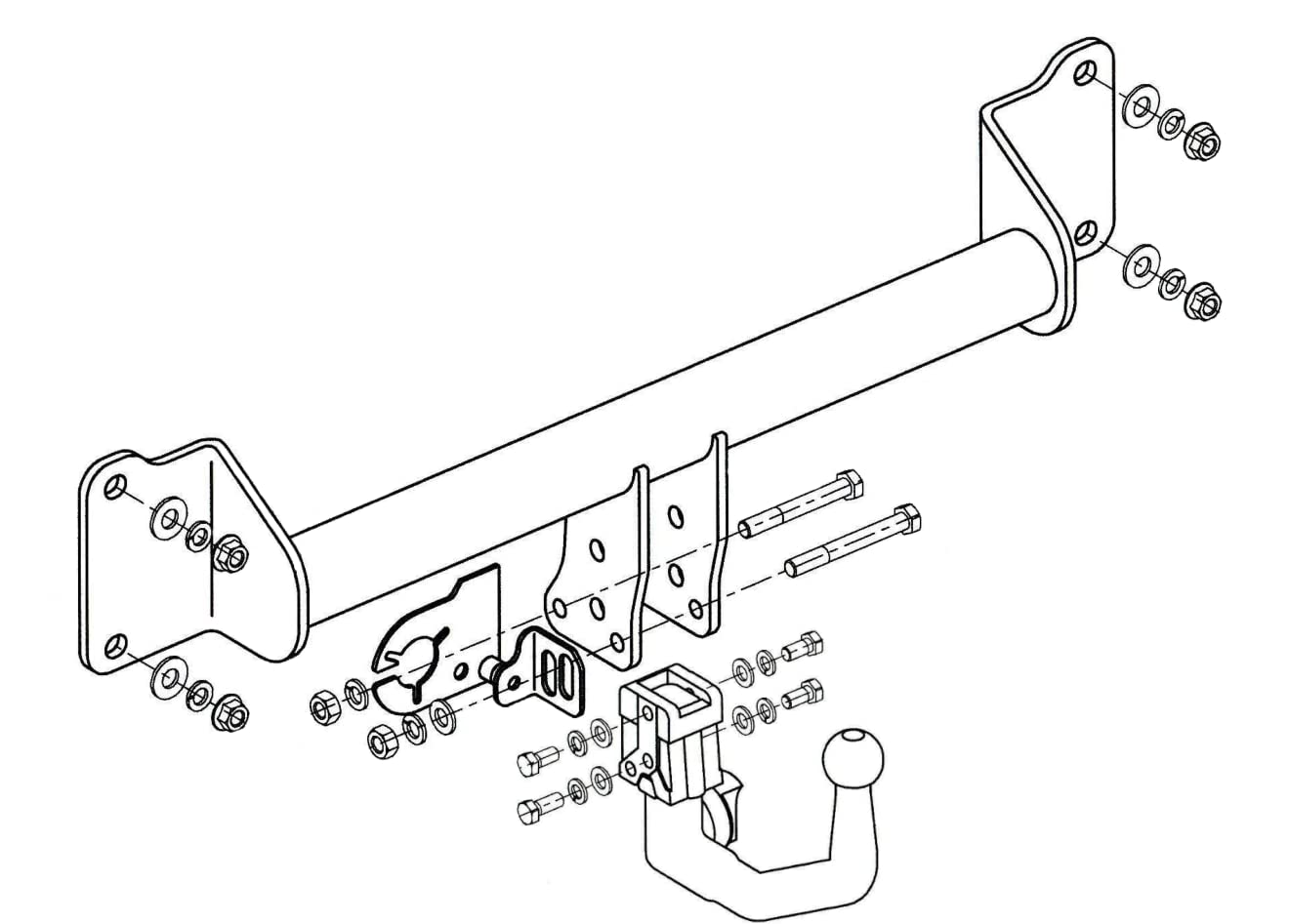 Hook Kompletny hak holowniczy wypinany pionowo kompatybilny z BMW X3 F25 11.2010-2017 + uniwersalna wiązka elektryczna 13-PIN