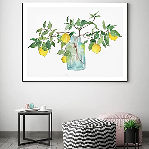 Cuisine décoration de la maison affiche jardin fruits orange citronnier toile 60x90