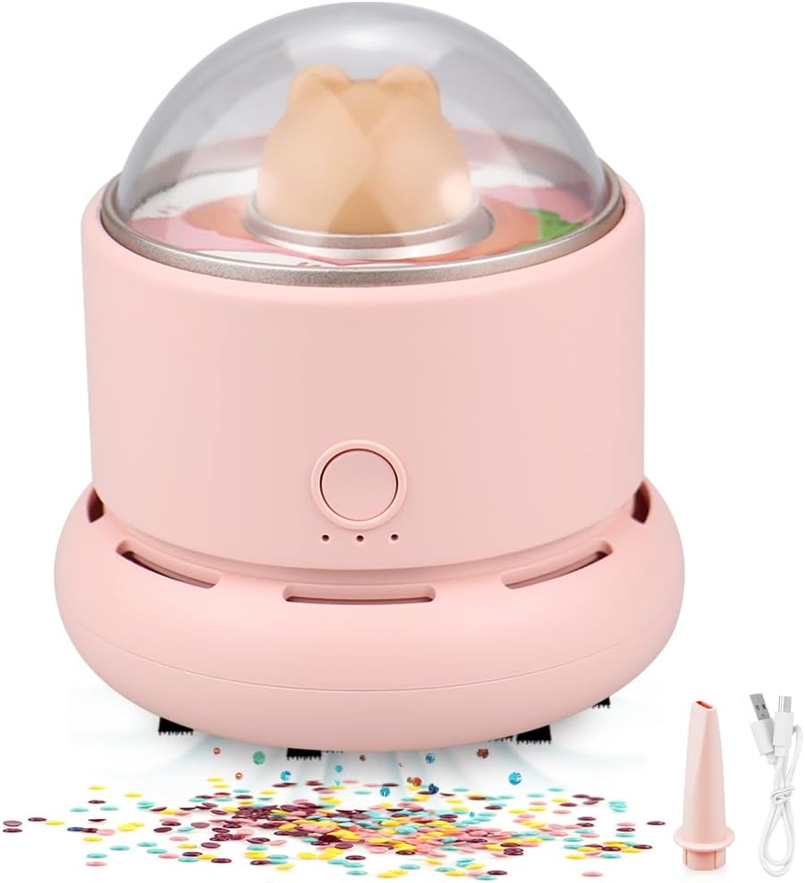 BLOCE Diamond Tools, Diamond Accessories for Diamonds, Desk Vacuum Cleaner Mini, Hand-Held Vacuum Cleaner for Painting Lover (Pink Rabbit)