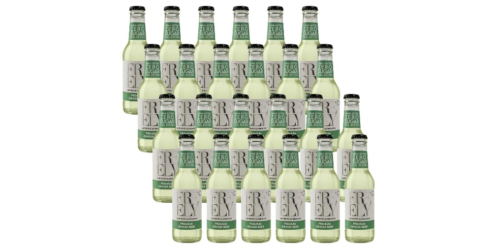 Freely Ginger Beer Analcolica Senza Zucchero – Bevanda Gassata allo Zenzero per Moscow Mule e Cocktail | 24 x 200 ml