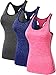 Neleus Women's 3 Pack Dry Fit Athletic Shirts,8007,Blue,Grey,Pink,M