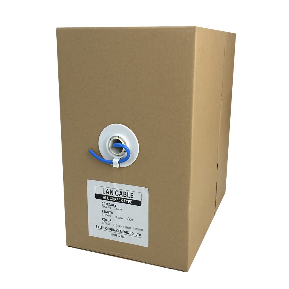 Amazon.co.jp: GSPOWER LANケーブル cat5e 全銅 青 300m 自作用 箱もの