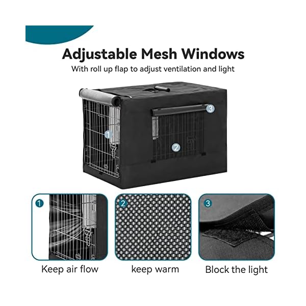 Petsfit Black Polyester Crate Cover Fits for 42 Inches Wire Crates, One Door Opening (Does not Open on All Sides), A Cover Only Petsfit Black Polyester Crate Cover Fits for 42 Inches Wire Crates, One Door Opening (Does not Open on All Sides), A Cover Only