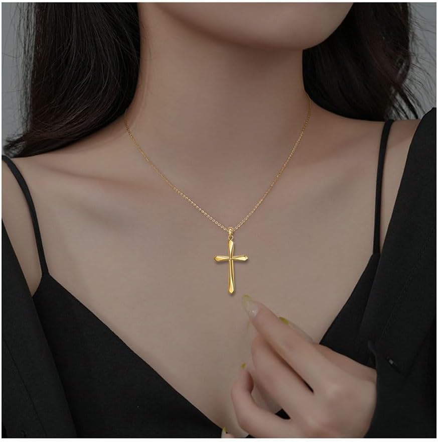 Rnivida 925 Sterling Silver Cross Pendant Necklace, Simple Cross Jewelry Gift for Women - Image 6