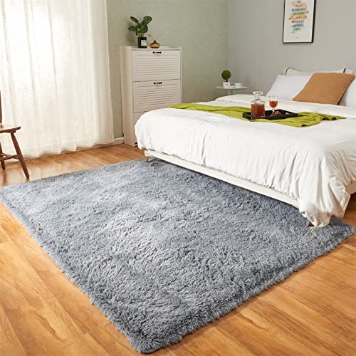 Yqqrigro 8X10 Feet Rugs For Bedroom, Dark Grey Super Soft Shaggy Rugs Fluffy Carpets, Indoor Modern Plush Area Rugs For Living Room Dorm Kids Room, Fuzzy Non-Slip Rugs For Kids Boys Girls #TOP6