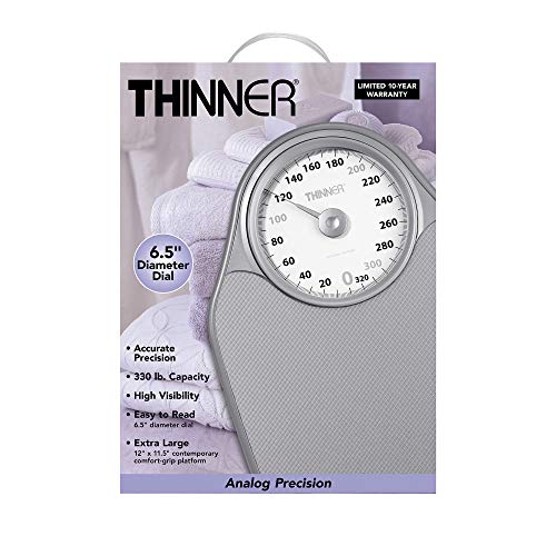 Thinner by Conair Bathroom Scale for Body Weight, Extra-Large Analog Scale Measures Weight Up to 330 Lbs. in Silver - image 7