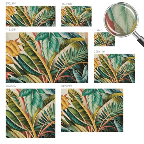 Papel tapiz autoadhesivo de hojas exóticas 152x104 cm para decorar paredes de salón 6