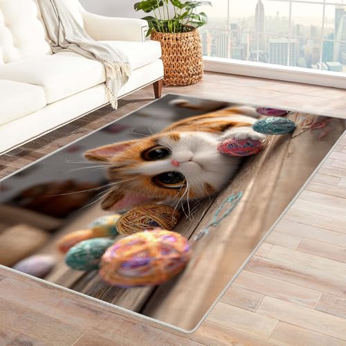 CUDAOO Alfombra Moderna con patrón geométrico, Pelo Corto Línea de Juego maullando para Sala de Estar, Oficina, Mesa de café, Cama, balcón（Multicolor-120x150cm