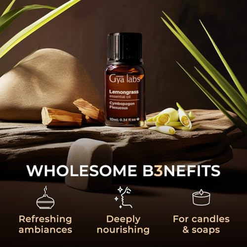 Image of 100% Pure Lemongrass Essential Oil - 0.34 Fl Oz - Lemongrass Oil for Hair, Skin, Diffuser, Aromatherapy & DIY Candle Making Scent