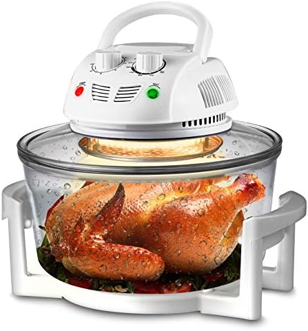 NutriChef Air Fryer, Halogen Infrared Convection Oven - Large 13 Quart Glass Air Fryer, Oil-Free Quick Healthy Meals Multicooker with Time & Temperature Controls, Roast, Fry, Toast or Crisp