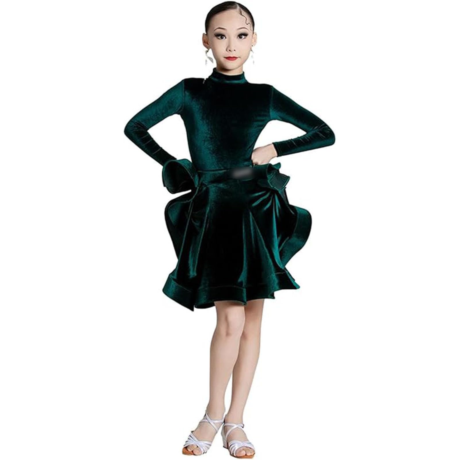 Latein Tanzkleid Langärmeliges Samtkleid Ballsaal Wettkampf Bühnenauftritt Übungskostüme Für Gesellschaftstanz Tango Tanzwettbewerb Kleider Bühnenkostüme