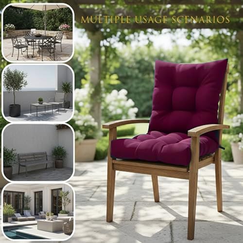 Coussin de chaise en osier en U bordeaux confortable pour assise dure lot 2 - 3
