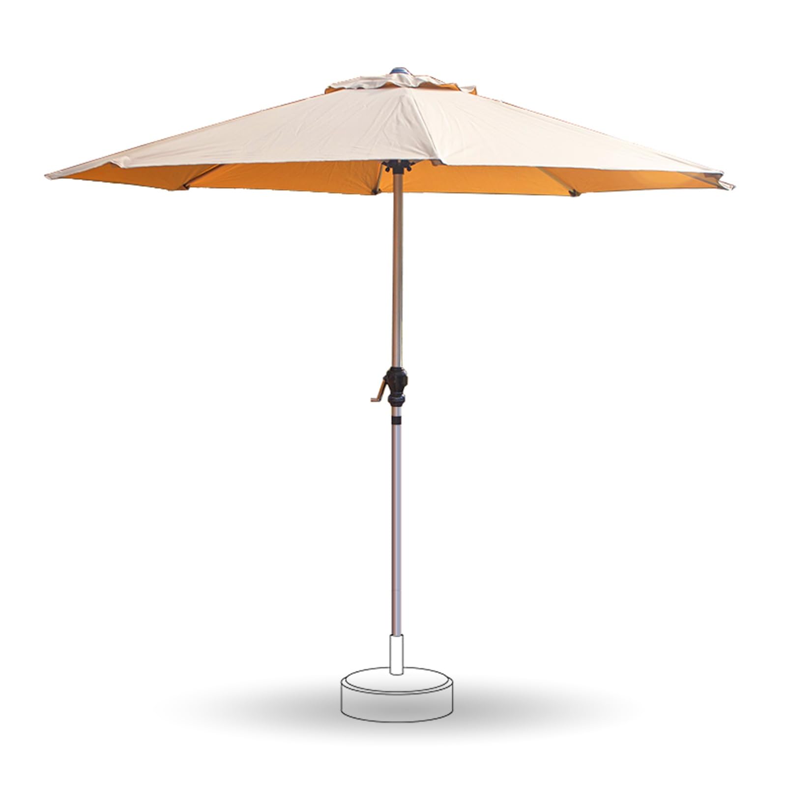 Khaki Parasol Ogrodowy Na Taras, Basen, Targ, 9 Stóp, Duży Parasol Ogrodowy Z Korbką, 8 Solidnych Żeber,Khaki-9ft/270cm