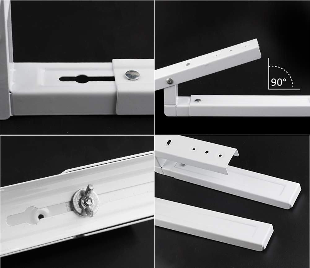 Roestvrij staal Magnetron Oven Wall Mount Stand Houder Plank, Magnetron Rack Arms Frame Onder Kast Installatie, Opvouwbare Stretch Keuken Accessoires Bespaar Aanrecht Ruimte Drijvende Plank (1