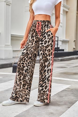 Women Pants Leopard Print Casual Pants Going Out Wide Leg Pants High Waisted Cheetah Pants for Women3