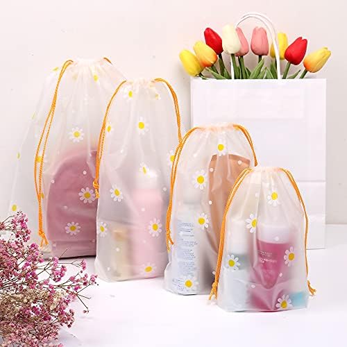MAMUNU Travel Storage Bags, Shoe bags 12PCS Assorted Sizes Multifunctional Transparent Wardrobe Shoes Clothes Storage Bags Drawstring Reusable Space Saver Storage Bags