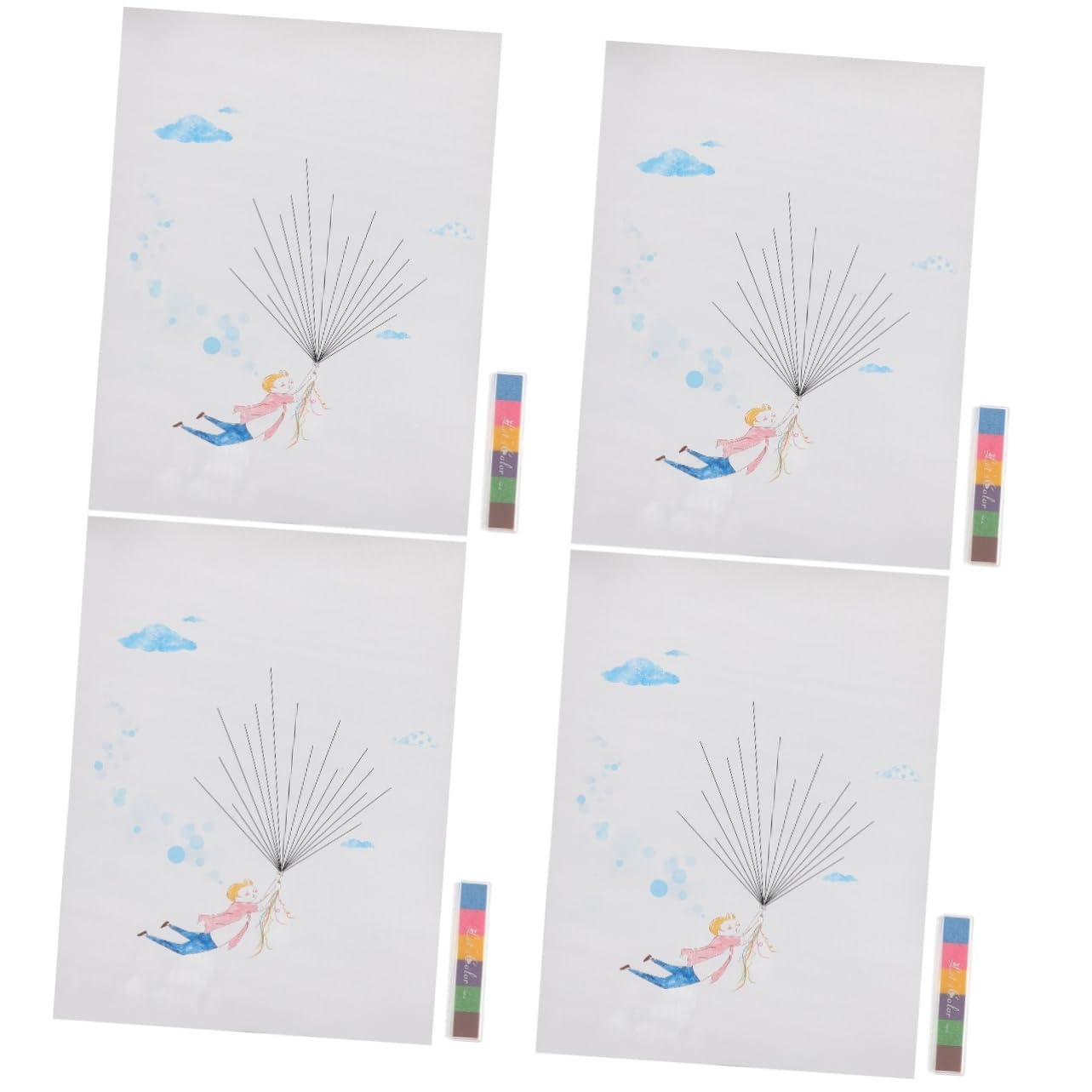 IMIKEYA 4 Pièces Invités Toile à Digitales pour Mariage Décoration pour Événements Souvenir Unique