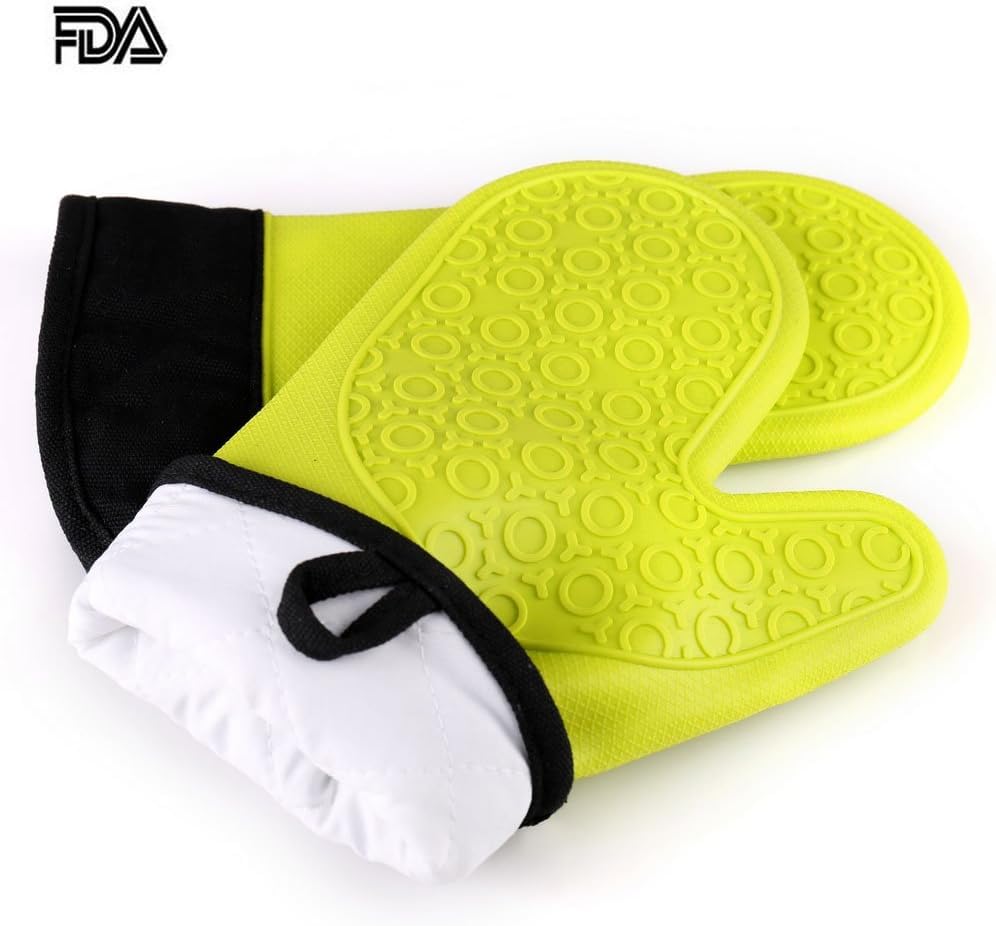 Gants en silicone Jonhen verts antidérapants pour la cuisine