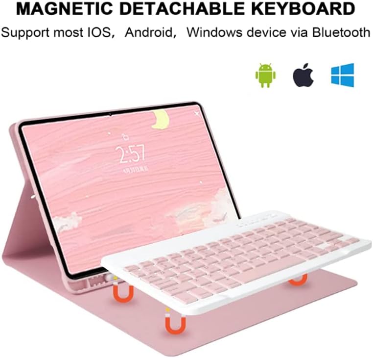 Backlit Keyboard Case for Galaxy Tab S6 10.5" 2019 (Model SM-T860/T865/T867), [Supports S Pen Charging] Slim Lightweight Stand Cover with Magnetically Detachable Bluetooth Keyboard, DrakGreen