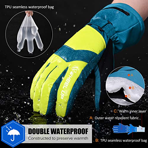 Changxi Luvas de inverno Luvas à prova d'água à prova de Luvas de snowboard quentes Luvas de esqui