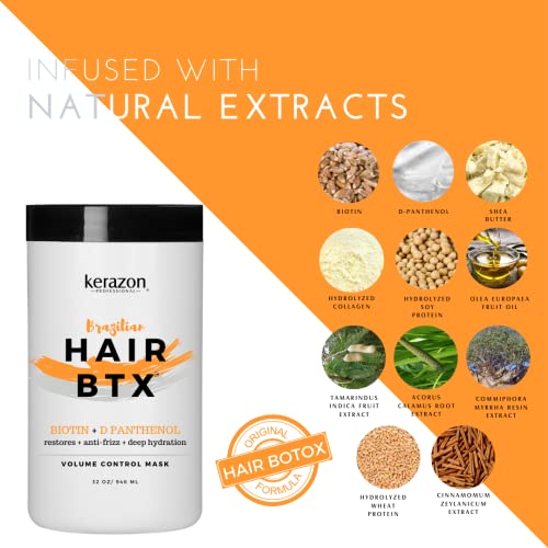 Kerazon Brazilian Hair Btx Botoxx Mask Treatment Natural 32Oz/946Ml. New Packaging, Original Formula. Salon Size. #TOP2