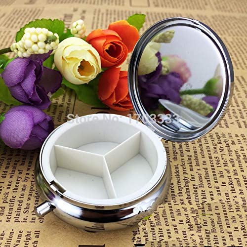 Metal Pill Box Blank Box Factory Direct Sell Diameter 5cm DIY Medicine Organizer container silver