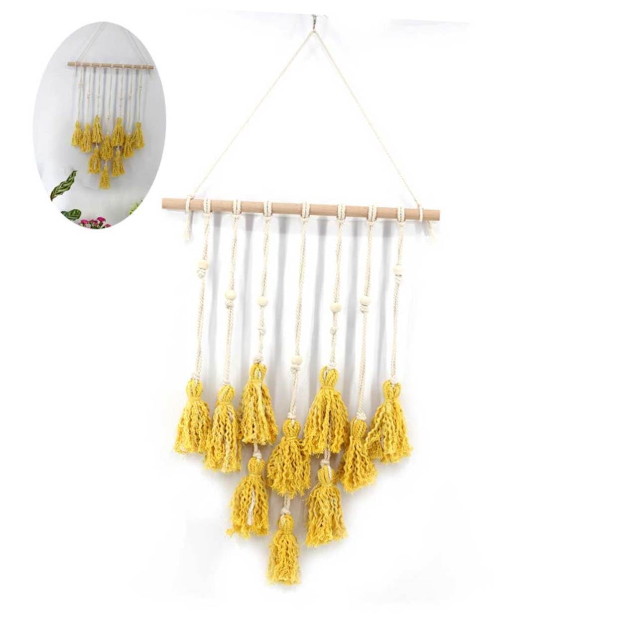 Tapices de pared de macramé con borlas RORPOIR para decoración de interiores