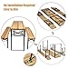 Giantex 70'' 3-Piece Portable Folding Picnic Beer Table with Seating Set Wooden Top Picnic Table for Patio Outdoor Activities Garden Use, 30'' Table Height