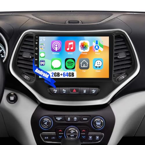[2G+64G] �J�[���W�I Jeep Cherokee 2013-2018�AAndroid 10�C���` �^�b�`�X�N���[���`�F���L�[�X�e���I�ACarplay/Android Auto/EQ�I�[�f�B�I/SWC/Bluetooth�t��
