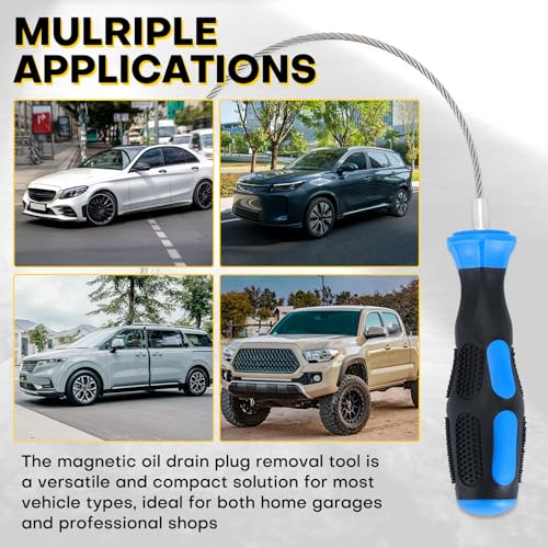 Acymner Magnetic Oil Drain Plug Removal Tool | 15.15 Inch Flexible Anti-Scald Sump Plug Remover Tool, Oil Filter Magnet, Strong Magnetic Oil Filter Removal Tool for Cars, SUVs, Trucks, and RVs - Thumbnail 6