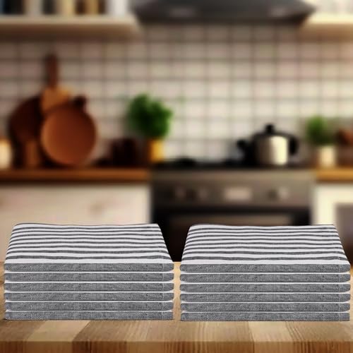 Gratico NAPSTR-BLACK-S12 Dinner Napkins Stripes Cloth Napkins Set Of 12 Black/White Color Dinner Napkins 100% Cotton 18X18 Inches Dinner Napkins Cloth Napkins thumb #7