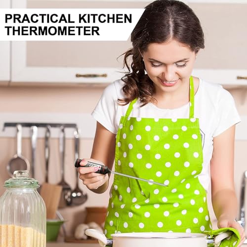 Image of Digital LCD Cooking Food Meat, Milk, Probe Kitchen Bbq Thermometer Temperature Test Pen, Black /White