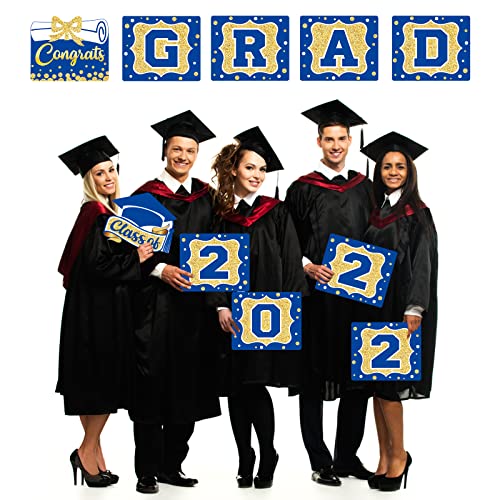 Party Greeting 2022 Graduation Banner Blue Graduation Party Decoration Porch Sign Grad Party Supplies thumb #6