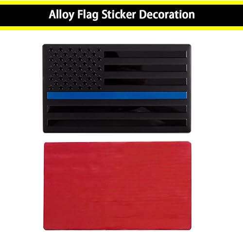 Miniatura 8 de XMUINT - Emblema de metal de la bandera estadounidense, paquete de 2 calcomanías patrióticas militares de 5 pulgadas, parachoques de aleación,