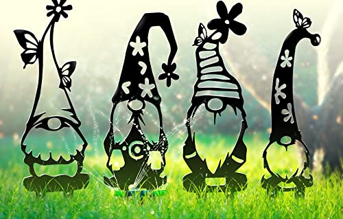 Coonoe Metal Gnome Decor Garden Stakes Large Size 22.4 Inch 