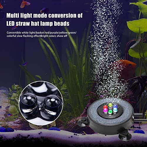 YWNYT Aquarium Volcano Bubble Ornament Kit, Fish Tank Air Bubbler Stone with Air Pump, Aquarium Light with 6 LEDs - Image 2