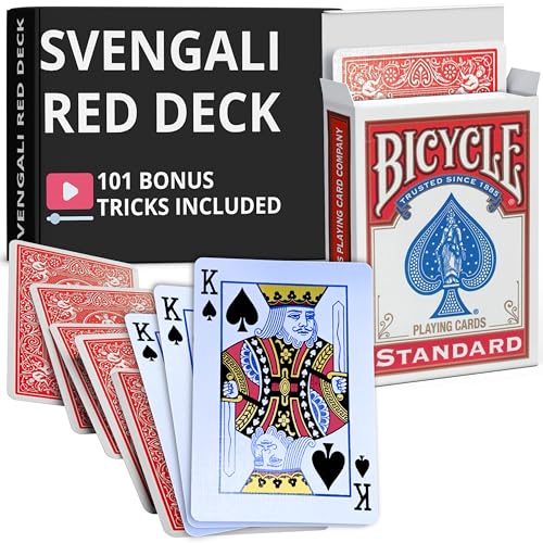 Jeu Svengali Bicycle Rider Back rouge pour apprendre la magie facilement avec 100 tours