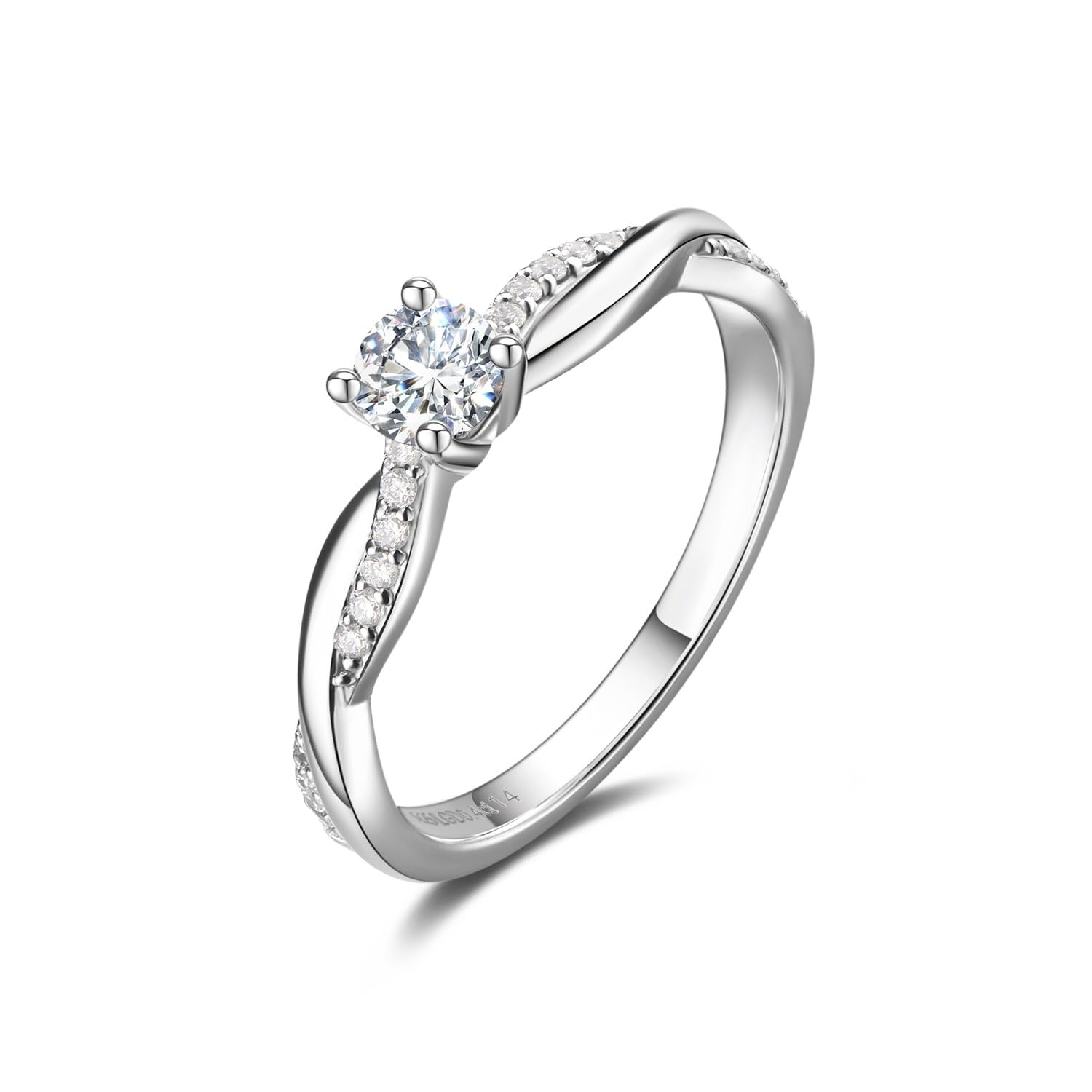 FANCIME 0,3 Karat Lab-Grown Diamant Timeless Ringe 925 Sterling Silber