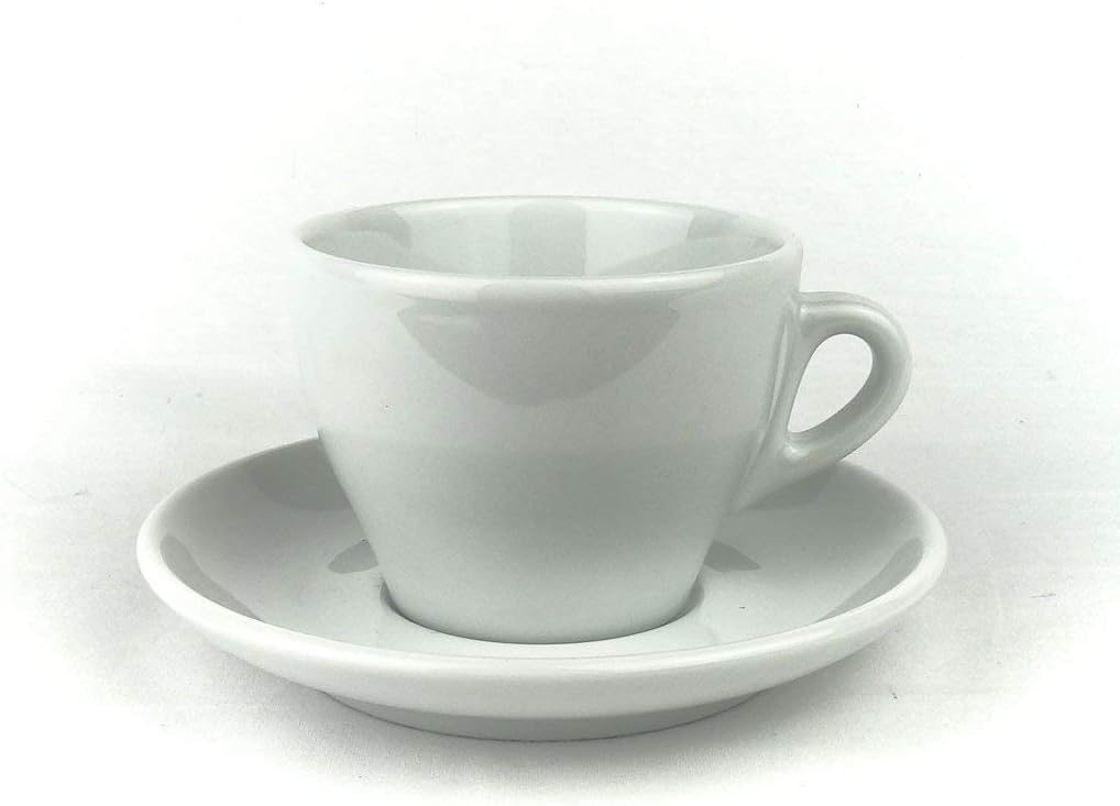 Moka Consorten "Torino" Italian Cappuccino Cup, Large Handmade 6 Cups and Saucers Made in Italy