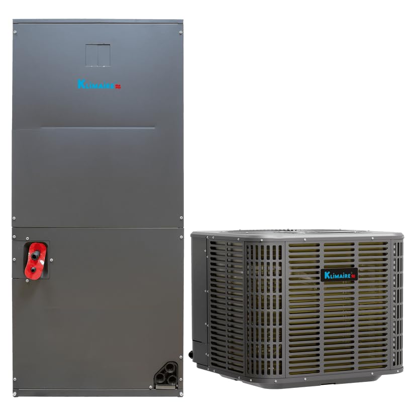 Klimaire 3 Ton Inverter Heat Pump System – 36,000 BTU Central Ducted HVAC Split System w/Air Handler & Outdoor Condenser – Variable Speed | R454B