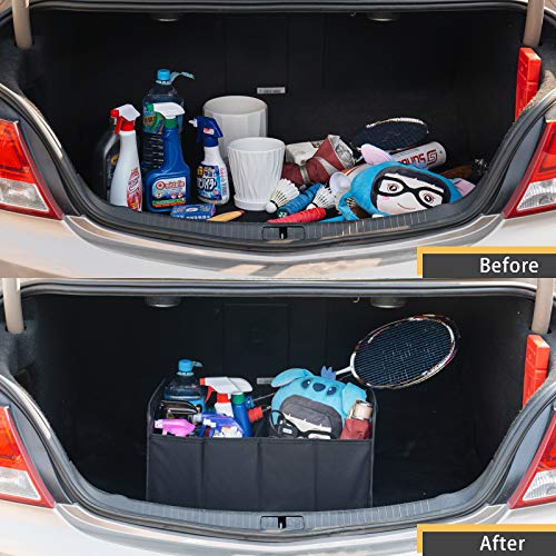 Jomparo Car Trunk Organizer, Foldable Collasible Portable Auto Car Storage Bag Box For Suv, Sedan Any Car (Black) #TOP4