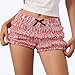 Womens Ruffle Shorts Plaid Lace Bloomers Elastic Waist Frill Bottoms Beach Short Pants Gingham Boyshorts Pajama Shorts